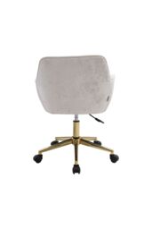 Living and Home Home Office Chair Velvet Effect Swivel Computer Desk Chair with Armrest in Beige - thumbnail 5