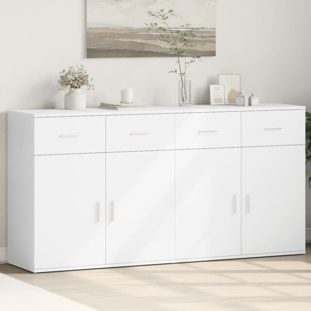 Berkfield Home Sideboards 2 pcs White 79x38x80 cm Engineered Wood - Size: 79 x 38 x 80 cm - image 1