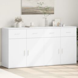 Berkfield Home Sideboards 2 pcs White 79x38x80 cm Engineered Wood - Size: 79 x 38 x 80 cm - thumbnail 1