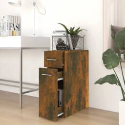 Berkfield Home Premium Apothecary Cabinet Smoked Oak 20x45.5x60 cm Engineered Wood in Brown - thumbnail 1
