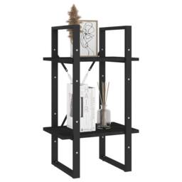 Berkfield Home Decorative 2-Tier Book Cabinet Black 40x30x70 cm Solid Pine Wood - Size: 40 x 30 x 70 cm - thumbnail 4