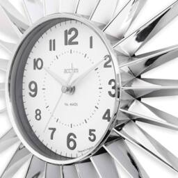 Acctim Stella Wall Clock Sunburst StarBurst Quartz Retro Spoke 43cm in Metallic Silver - thumbnail 4