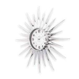 Acctim Stella Wall Clock Sunburst StarBurst Quartz Retro Spoke 43cm in Metallic Silver - thumbnail 2