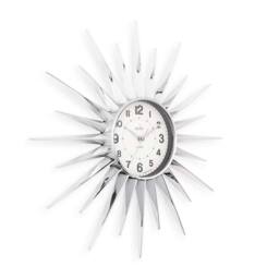 Acctim Stella Wall Clock Sunburst StarBurst Quartz Retro Spoke 43cm in Metallic Silver - thumbnail 3