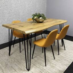 KOSY KOALA Modern Dining Table Set With 4 Mustard Chairs Dining Room Furniture - thumbnail 1