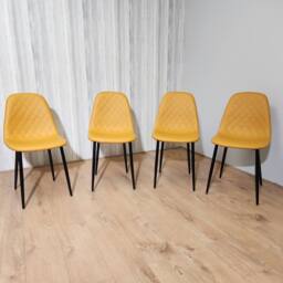 KOSY KOALA Modern Dining Table Set With 4 Mustard Chairs Dining Room Furniture - thumbnail 3