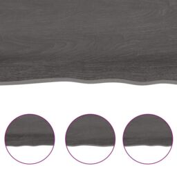 Berkfield Home Table Top Dark Grey 100x50x(2-4) cm Treated Solid Wood Live Edge in Brown - thumbnail 4