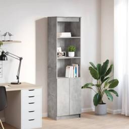 Berkfield Home Highboard Concrete Grey 50x35x180 cm Engineered Wood - Size: 50 x 35 x 180 cm - thumbnail 2