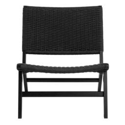 Wyld Haus Wigletree Black Oak Look Lounge Chair Handwoven Paper Seat - thumbnail 4
