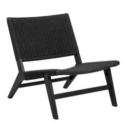 Wyld Haus Wigletree Black Oak Look Lounge Chair Handwoven Paper Seat - thumbnail 3