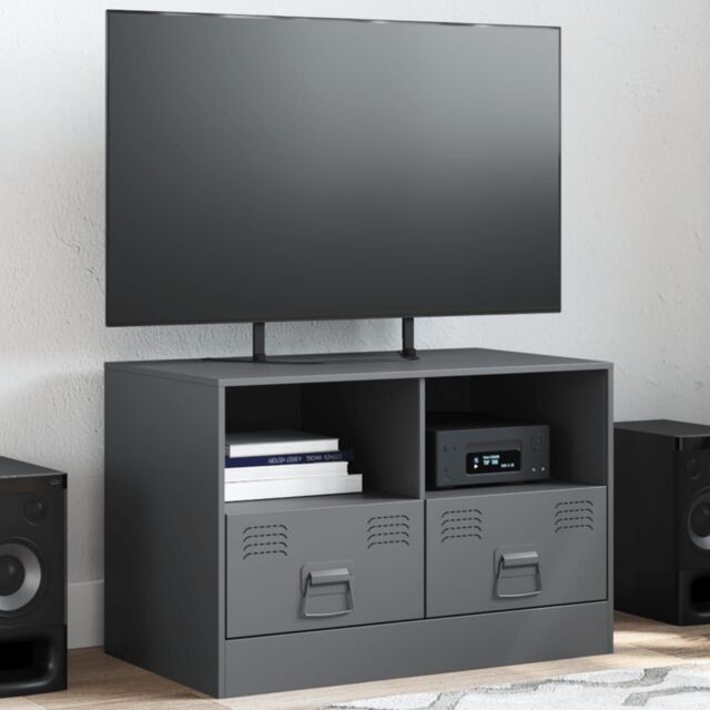 Berkfield Home TV Cabinet Anthracite 67x39x44 cm Steel - Size: 67 x 39 x 44 cm - image 1