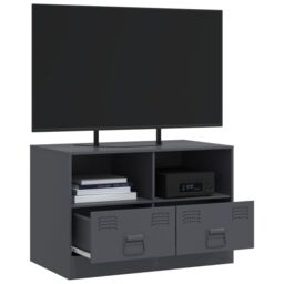 Berkfield Home TV Cabinet Anthracite 67x39x44 cm Steel - Size: 67 x 39 x 44 cm - thumbnail 5
