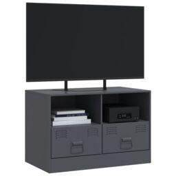 Berkfield Home TV Cabinet Anthracite 67x39x44 cm Steel - Size: 67 x 39 x 44 cm - thumbnail 4