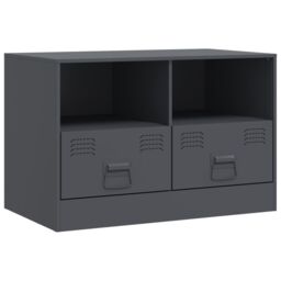 Berkfield Home TV Cabinet Anthracite 67x39x44 cm Steel - Size: 67 x 39 x 44 cm - thumbnail 2