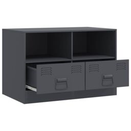 Berkfield Home TV Cabinet Anthracite 67x39x44 cm Steel - Size: 67 x 39 x 44 cm - thumbnail 7