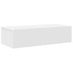 Berkfield Home Wall Shelf with Drawers White 60x26.5x15 cm Engineered Wood - thumbnail 3