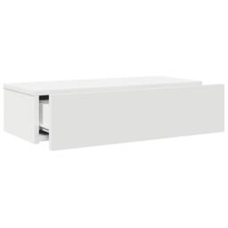 Berkfield Home Wall Shelf with Drawers White 60x26.5x15 cm Engineered Wood - thumbnail 7