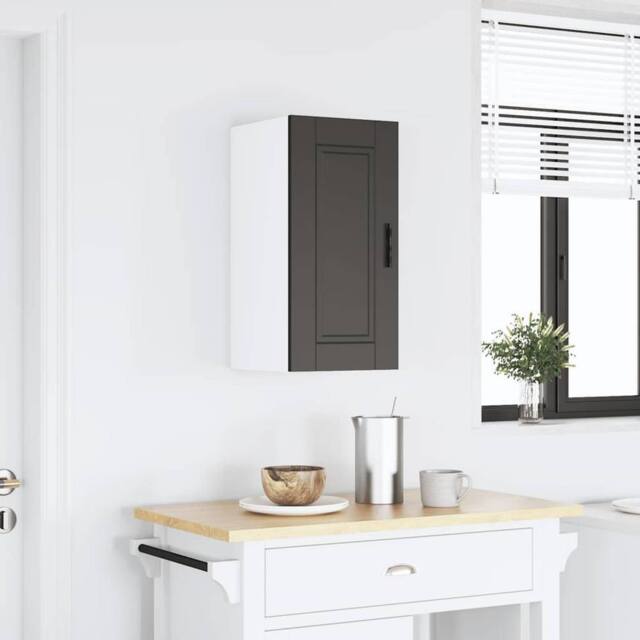 Berkfield Home Kitchen Wall Cabinet Porto Black Engineered Wood - image 1