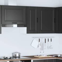 Berkfield Home Kitchen Wall Cabinet¬†Porto Black Engineered Wood - thumbnail 3