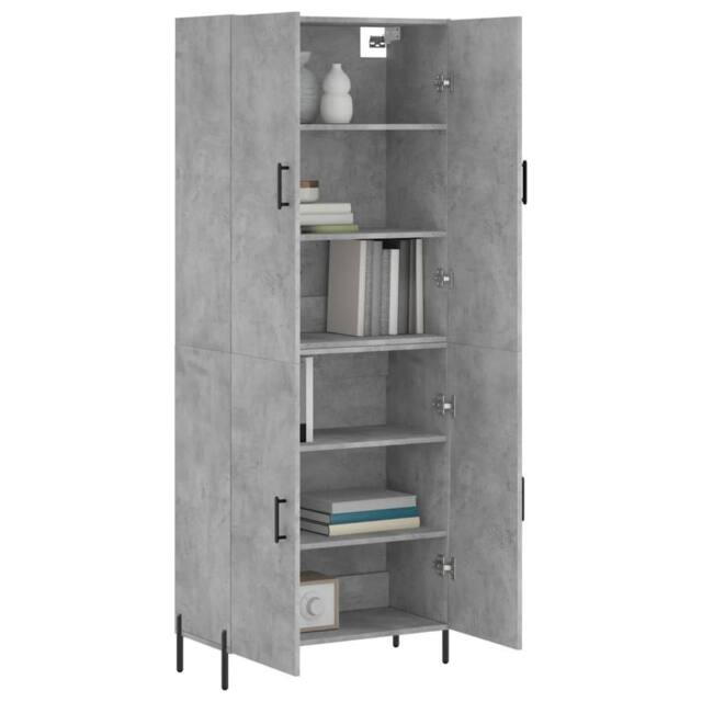 Berkfield Home Highboard Concrete Grey 69.5x34x180 cm Engineered Wood - image 1