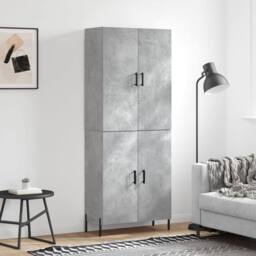 Berkfield Home Highboard Concrete Grey 69.5x34x180 cm Engineered Wood - thumbnail 2