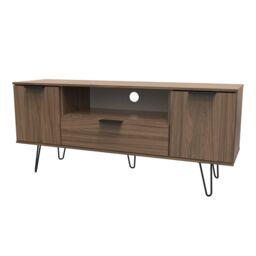 Ready Assembled 2 U Fuji 2 Door 1 Drawer Wide TV Unit (Ready Assembled) in Walnut - thumbnail 3