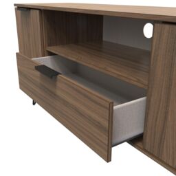 Ready Assembled 2 U Fuji 2 Door 1 Drawer Wide TV Unit (Ready Assembled) in Walnut - thumbnail 5