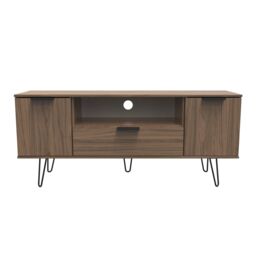 Ready Assembled 2 U Fuji 2 Door 1 Drawer Wide TV Unit (Ready Assembled) in Walnut - thumbnail 1
