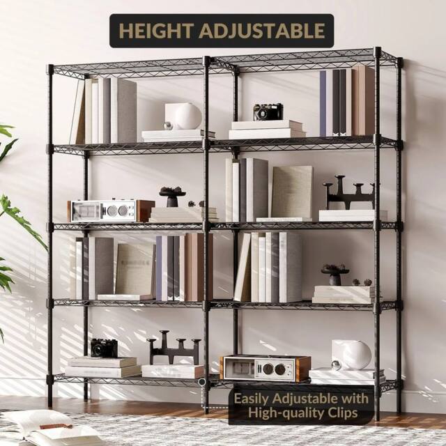 VOGREX 5-Tier Heavy Duty Shelve Unit, Storage in Black - image 1