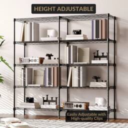 VOGREX 5-Tier Heavy Duty Shelve Unit, Storage in Black - thumbnail 1