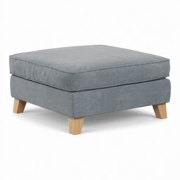 The Great Sofa Company Jackson Chenille Footstool in Blue - thumbnail 2