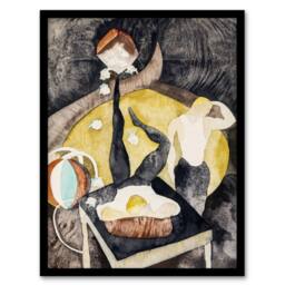 "Artery8 Two Acrobat Jugglers in Vaudeville Demuth Framed Wall Art Print in Grey - Size: W12"" x H16""" - thumbnail 1