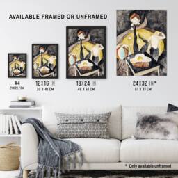 "Artery8 Two Acrobat Jugglers in Vaudeville Demuth Framed Wall Art Print in Grey - Size: W12"" x H16""" - thumbnail 3