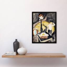 "Artery8 Two Acrobat Jugglers in Vaudeville Demuth Framed Wall Art Print in Grey - Size: W12"" x H16""" - thumbnail 4