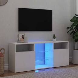 Berkfield Home TV Cabinet with LED Lights White 120x30x50 cm - Size: 120 x 30 x 50 cm - thumbnail 2