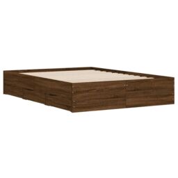 Berkfield Home Bed Frame with Drawers without Mattress Brown Oak 120x190 cm Small Double - thumbnail 4
