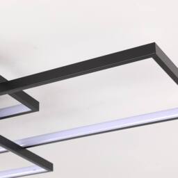 NIVOR 3 Square Acrylic Modern Dimmable LED Ceiling Light 70W Remote Black - thumbnail 6