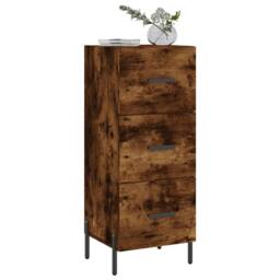 Berkfield Home Sideboard Smoked Oak 34.5x34x90 cm Engineered Wood in Brown - thumbnail 1
