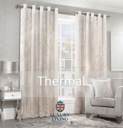 Luxury Living Luxury Crushed Velvet Fully Lined Ring Top Curtains in Cream - Size: 229 cm width x 183 cm drop - thumbnail 4