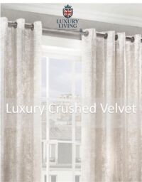 Luxury Living Luxury Crushed Velvet Fully Lined Ring Top Curtains in Cream - Size: 229 cm width x 183 cm drop - thumbnail 8