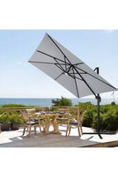 Living and Home 2.96m W x 3m D Square Cantilever Parasol with Solar-Powered LED Lights in Light Grey - thumbnail 3