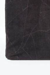 Homescapes Leather & Suede Patchwork Cube Pouffe in Black - thumbnail 4