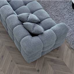 Stratus Interiors Aluxo Tribeca Corner Sofa Bubble Teddy Boucle Fabric, 310Wx184Dx71H in Light Grey - thumbnail 3