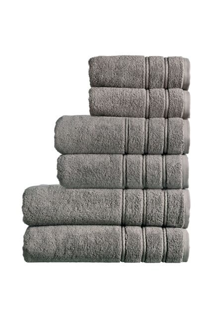CHRISTY 'Antalya' 100% Turkish Cotton 6 Piece Luxury Family Towel Set in Grey - image 1