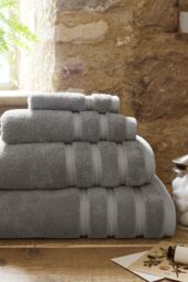CHRISTY 'Antalya' 100% Turkish Cotton 6 Piece Luxury Family Towel Set in Grey - thumbnail 4