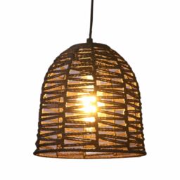 First Choice Lighting Kleo - Dark String Pendant Lightshade in Brown - thumbnail 2