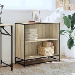 Berkfield Home Modern Book Cabinet Sonoma Oak 80.5x35x76 cm Engineered Wood in Light Tan - thumbnail 1