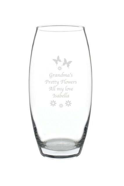 Personalised Memento Company Personalised Butterflies & Flowers Bullet Vase in Clear - image 1