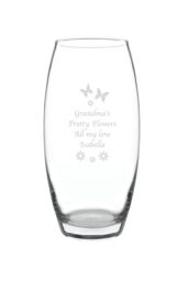 Personalised Memento Company Personalised Butterflies & Flowers Bullet Vase in Clear - thumbnail 1