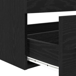 Berkfield Home Bathroom Sink Cabinet with Built-in Basin Black Oak Engineered Wood - thumbnail 9